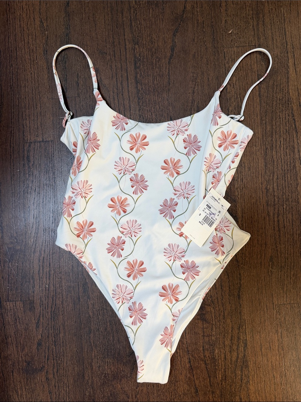 O'Neill White One-Piece Swimsuit with Pink Floral Print